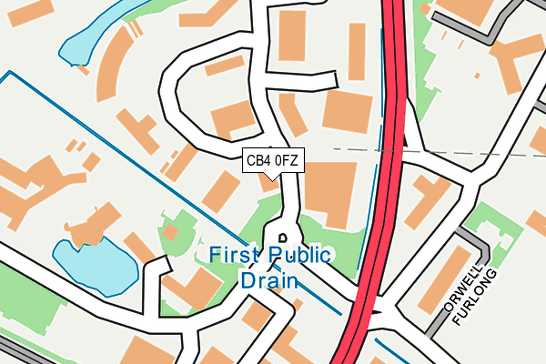 CB4 0FZ map - OS OpenMap – Local (Ordnance Survey)