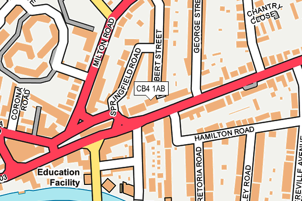 CB4 1AB map - OS OpenMap – Local (Ordnance Survey)