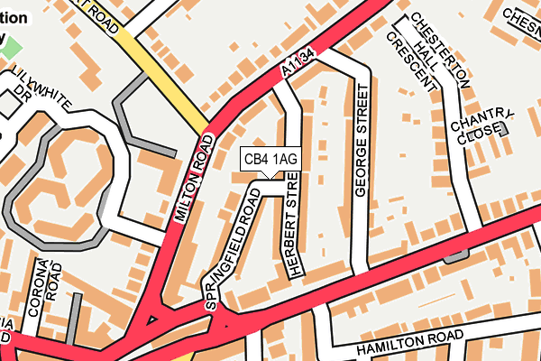 CB4 1AG map - OS OpenMap – Local (Ordnance Survey)