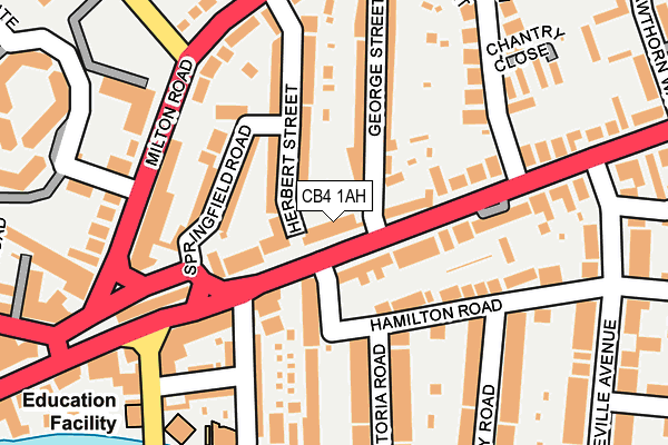 CB4 1AH map - OS OpenMap – Local (Ordnance Survey)