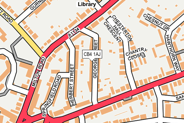 CB4 1AJ map - OS OpenMap – Local (Ordnance Survey)