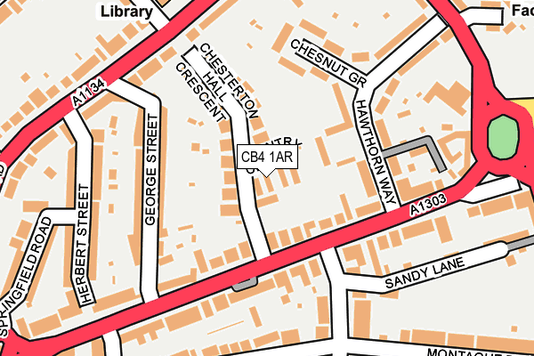 CB4 1AR map - OS OpenMap – Local (Ordnance Survey)