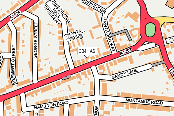 CB4 1AS map - OS OpenMap – Local (Ordnance Survey)
