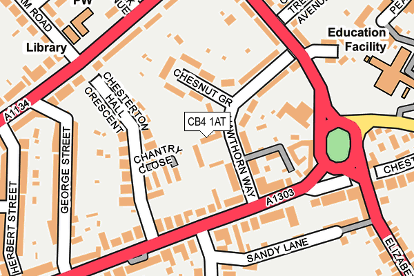 CB4 1AT map - OS OpenMap – Local (Ordnance Survey)