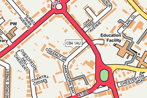CB4 1AU map - OS OpenMap – Local (Ordnance Survey)