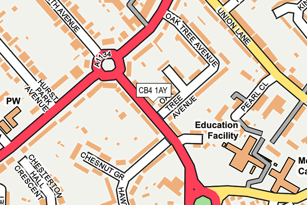 CB4 1AY map - OS OpenMap – Local (Ordnance Survey)