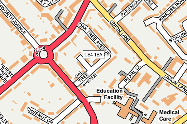 CB4 1BA map - OS OpenMap – Local (Ordnance Survey)