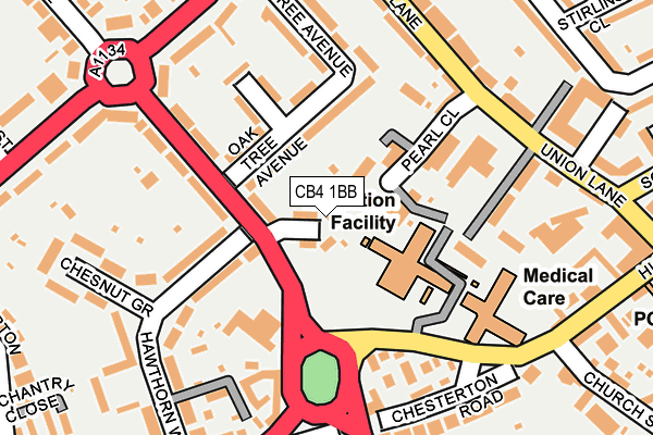 CB4 1BB map - OS OpenMap – Local (Ordnance Survey)