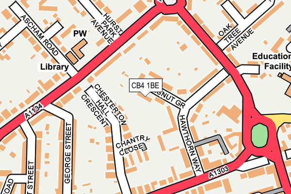CB4 1BE map - OS OpenMap – Local (Ordnance Survey)