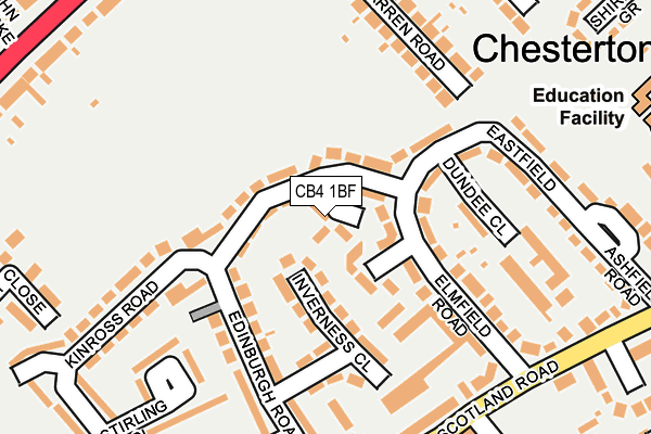 CB4 1BF map - OS OpenMap – Local (Ordnance Survey)