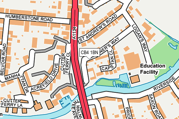 CB4 1BN map - OS OpenMap – Local (Ordnance Survey)