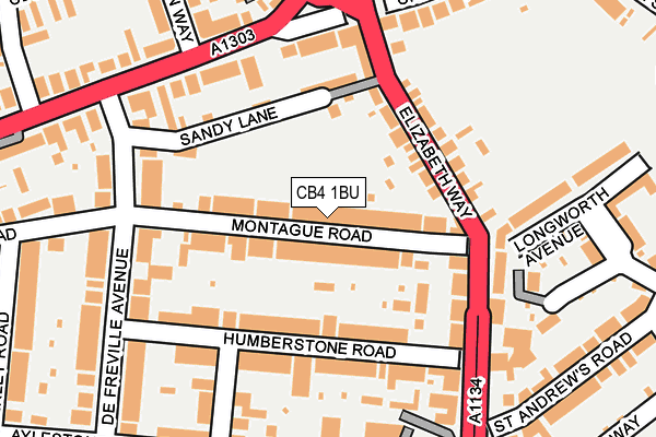 CB4 1BU map - OS OpenMap – Local (Ordnance Survey)