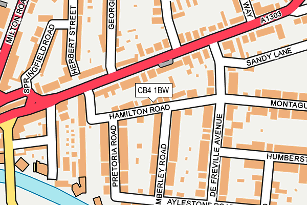CB4 1BW map - OS OpenMap – Local (Ordnance Survey)