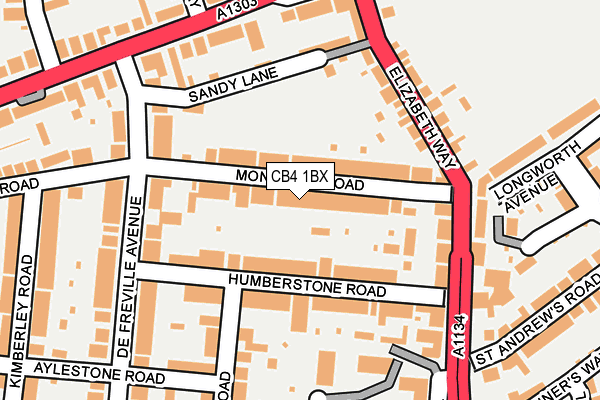 CB4 1BX map - OS OpenMap – Local (Ordnance Survey)