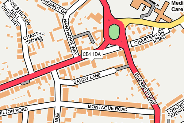 CB4 1DA map - OS OpenMap – Local (Ordnance Survey)