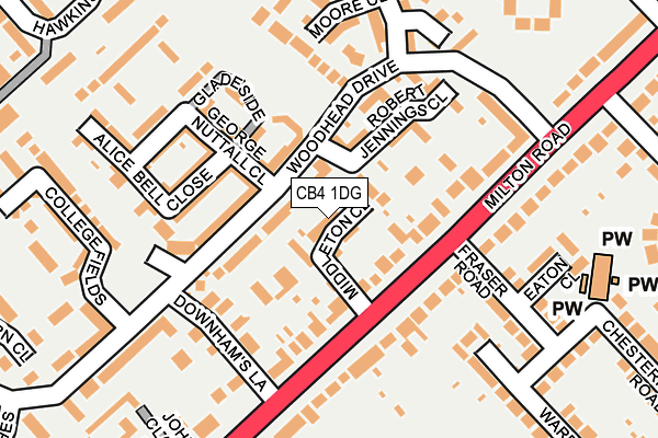 CB4 1DG map - OS OpenMap – Local (Ordnance Survey)