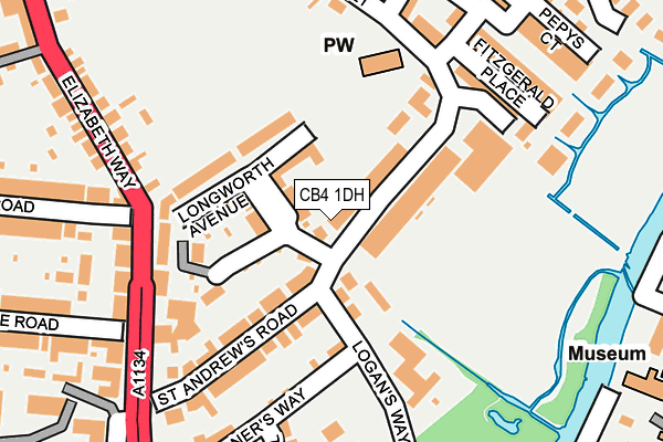 CB4 1DH map - OS OpenMap – Local (Ordnance Survey)