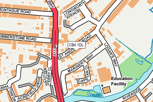 CB4 1DL map - OS OpenMap – Local (Ordnance Survey)