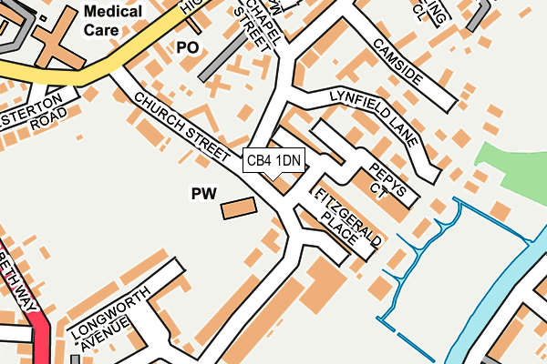 CB4 1DN map - OS OpenMap – Local (Ordnance Survey)