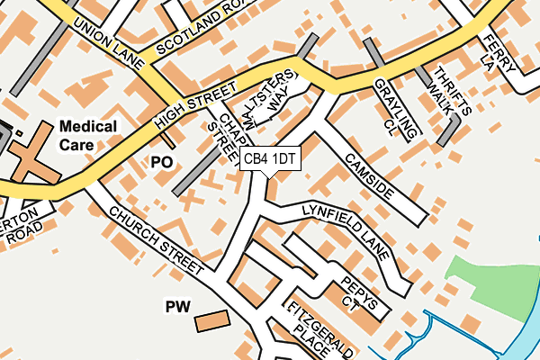 CB4 1DT map - OS OpenMap – Local (Ordnance Survey)