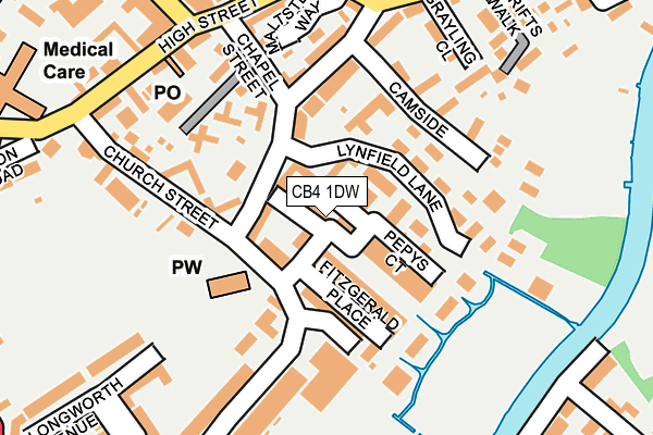 CB4 1DW map - OS OpenMap – Local (Ordnance Survey)