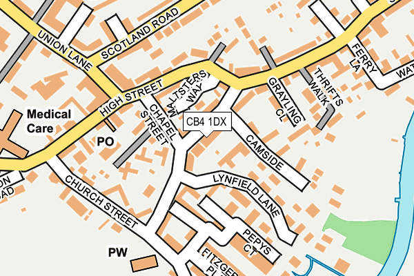 CB4 1DX map - OS OpenMap – Local (Ordnance Survey)