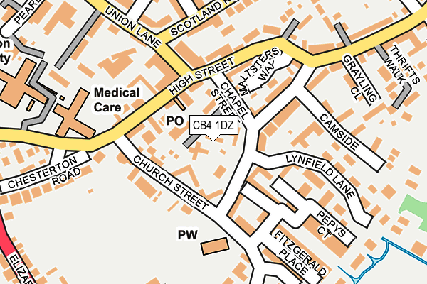 CB4 1DZ map - OS OpenMap – Local (Ordnance Survey)