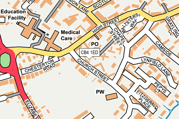 CB4 1ED map - OS OpenMap – Local (Ordnance Survey)