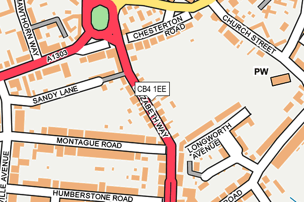 CB4 1EE map - OS OpenMap – Local (Ordnance Survey)