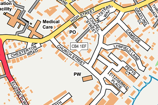 CB4 1EF map - OS OpenMap – Local (Ordnance Survey)