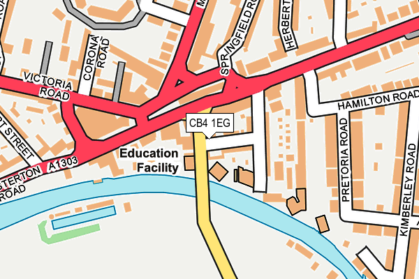 CB4 1EG map - OS OpenMap – Local (Ordnance Survey)