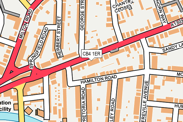 CB4 1ER map - OS OpenMap – Local (Ordnance Survey)