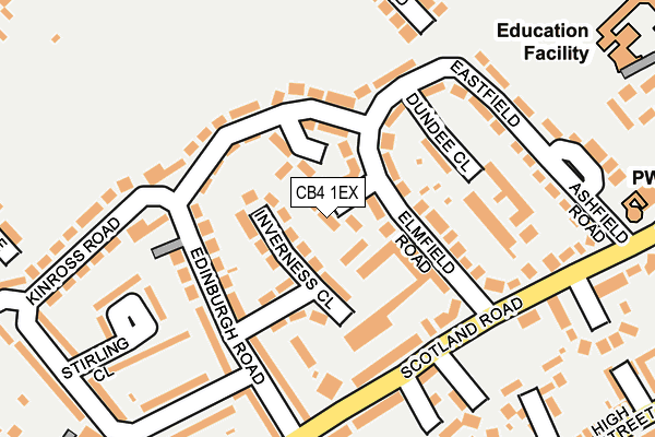 CB4 1EX map - OS OpenMap – Local (Ordnance Survey)