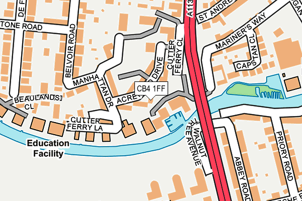 CB4 1FF map - OS OpenMap – Local (Ordnance Survey)