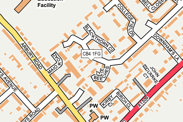 CB4 1FG map - OS OpenMap – Local (Ordnance Survey)