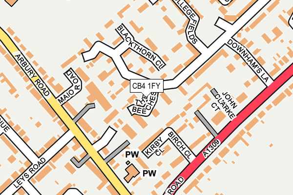 CB4 1FY map - OS OpenMap – Local (Ordnance Survey)