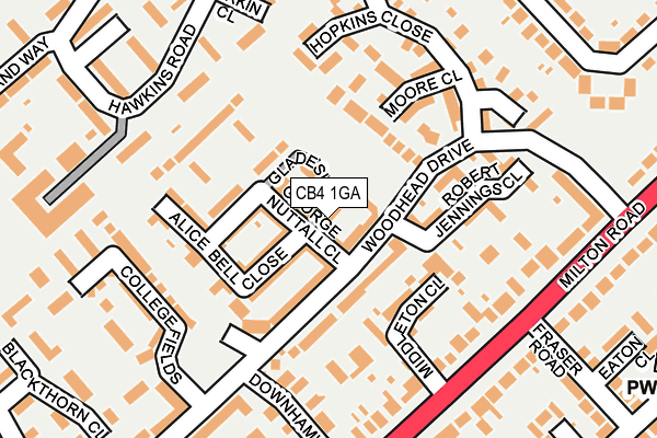 CB4 1GA map - OS OpenMap – Local (Ordnance Survey)