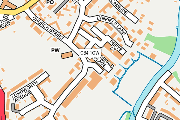 CB4 1GW map - OS OpenMap – Local (Ordnance Survey)