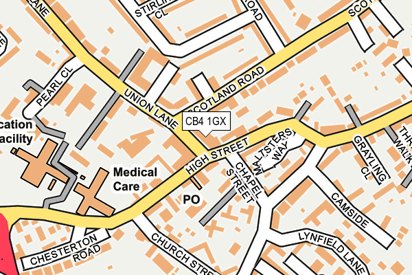 CB4 1GX map - OS OpenMap – Local (Ordnance Survey)