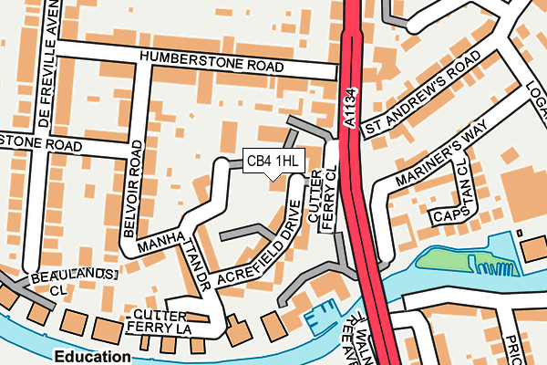 CB4 1HL map - OS OpenMap – Local (Ordnance Survey)