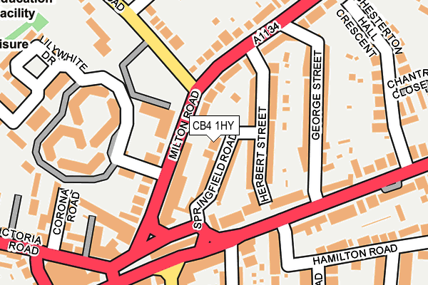 CB4 1HY map - OS OpenMap – Local (Ordnance Survey)