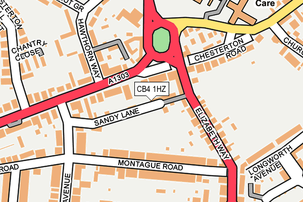 CB4 1HZ map - OS OpenMap – Local (Ordnance Survey)