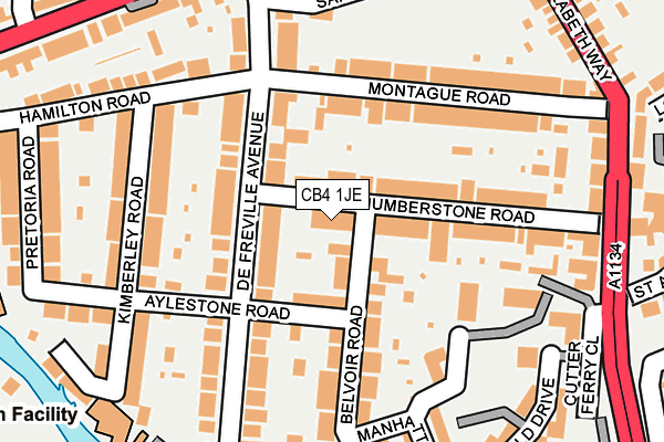 CB4 1JE map - OS OpenMap – Local (Ordnance Survey)