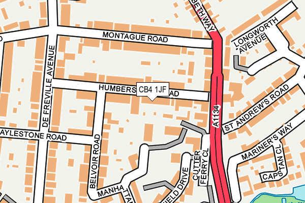 CB4 1JF map - OS OpenMap – Local (Ordnance Survey)