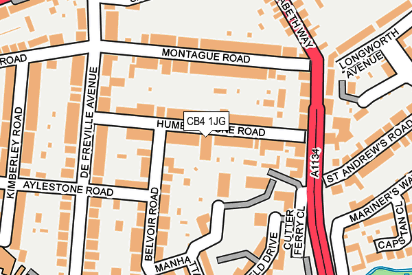 CB4 1JG map - OS OpenMap – Local (Ordnance Survey)
