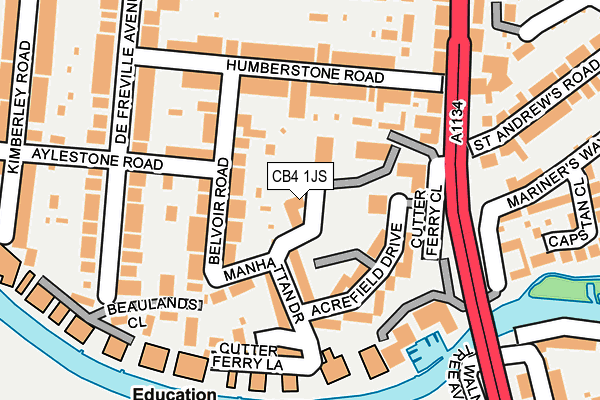 CB4 1JS map - OS OpenMap – Local (Ordnance Survey)