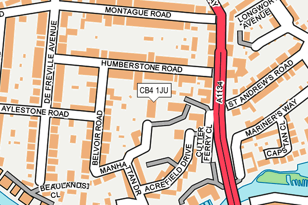 CB4 1JU map - OS OpenMap – Local (Ordnance Survey)