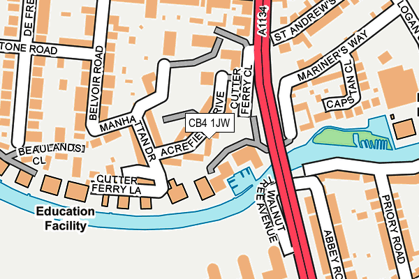 CB4 1JW map - OS OpenMap – Local (Ordnance Survey)