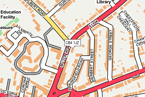 CB4 1JZ map - OS OpenMap – Local (Ordnance Survey)