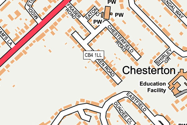 CB4 1LL map - OS OpenMap – Local (Ordnance Survey)